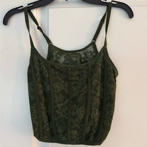 Chic Olive Lace Crop Top